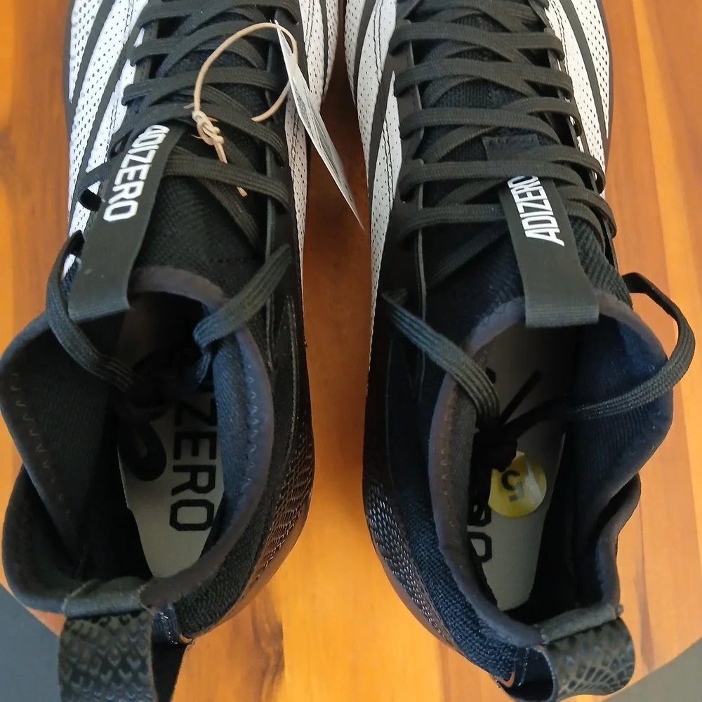 Adidas Adizero Impact Football Cleats Mens 15 Core‎ Black White Mid Top IE1413